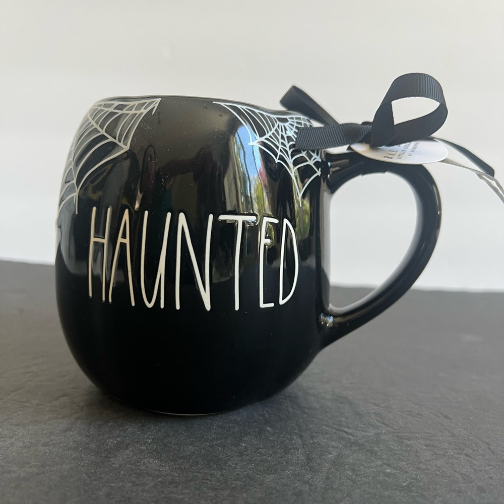 NWT Rae Dunn Haunted Black Cobweb Mug